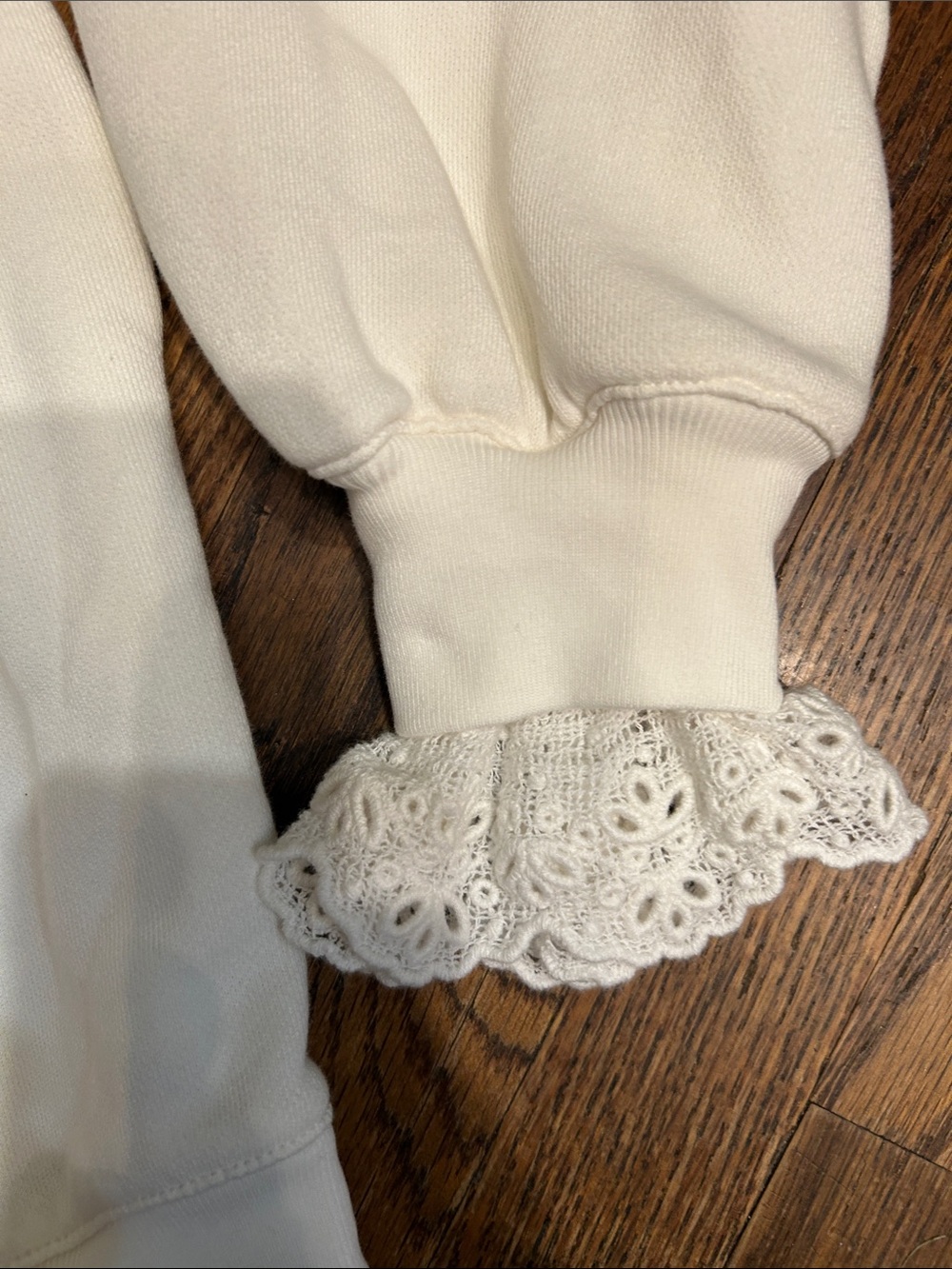 J. Crew White Lace-Collar lightweight Sweatshirt - Picture 9 of 11